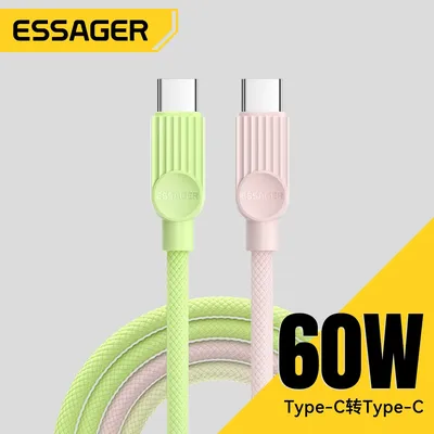 Essager USB-C-auf-USB-C-Kabel PD 60 W Typ-C-Ladekabel für iPhone 16 MacBook Pro Samsung Xiaomi Image
