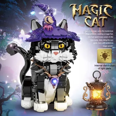 Magische Katze Bausteine MOC Modell Kreative Technische Montage Ziegel STEM Pädagogisches Spielzeug Image