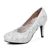 Plus Größe 35-43 Schuhe für Frauen Mode Frühling Herbst Frauen Party Abend Hochzeit 9 cm Weiße