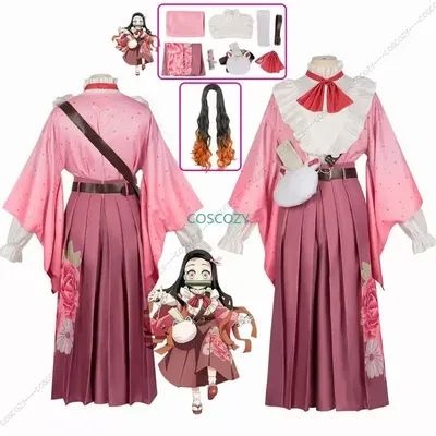 Neuankömmling Kamaado Nezukko Cosplay Kostüm Dame Geburtstag Kostüm Geschenke neue Nezuko Uniform Image