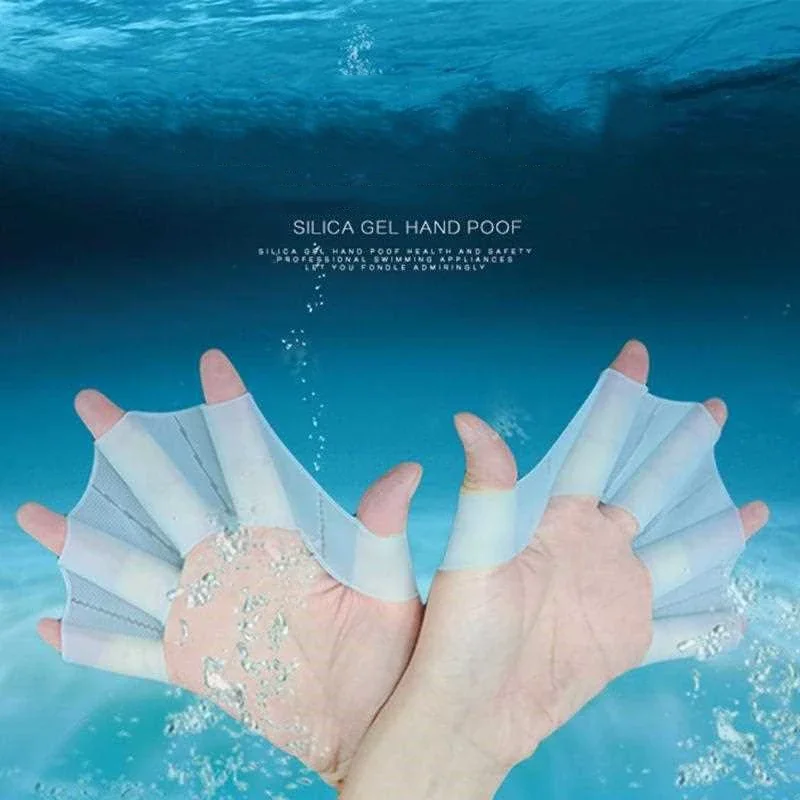 1 paar Hand Schwimmhäute Handschuhe Pad Flossen Schwimmen Training Heißer Verkauf Männer Frauen Kinder Frosch Typ Silikon Schwimmen Flossen Einstellbar Image