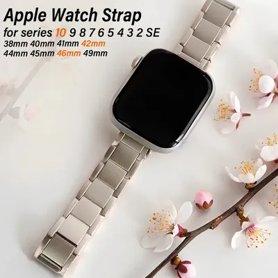Schlankes Damen-Metallarmband für Apple Watch Serie 10, 9, 8, 7, 6, 5, 4, 3, 2, SE, Edelstahlband Image