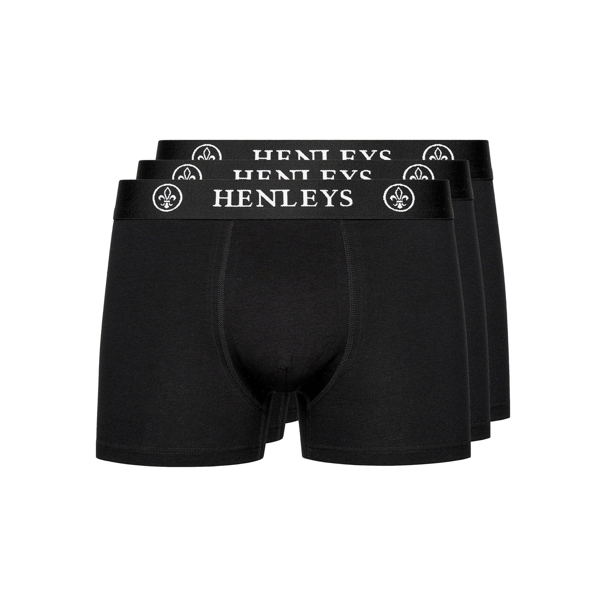Henleys - "McBlacken" Boxershorts für Herren(3er-Pack) (Schwarz) Image