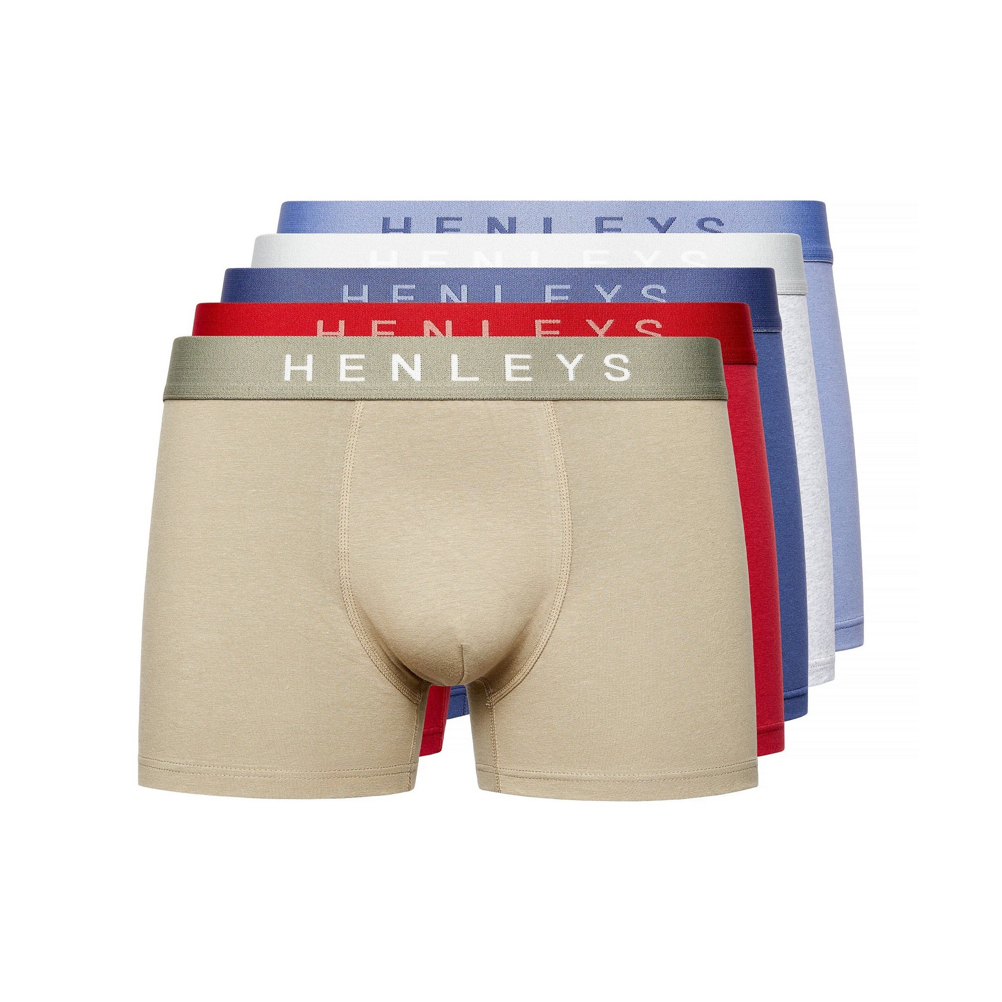 Henleys - "Motley" Boxershorts für Herren(5er-Pack) (Bunt) Image