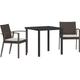 Vidaxl - Set da pranzo da giardino 3 pezzi con cuscini in rattan sintetico marrone.