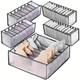 5 pezzi organizer per cassetti per biancheria intima, divisore per cassetti per calzini e reggiseni, divisore per cassetti pieghevole nero per calzini e mutande, scatole portaoggetti per vestiti, calze, cravatte e reggiseni