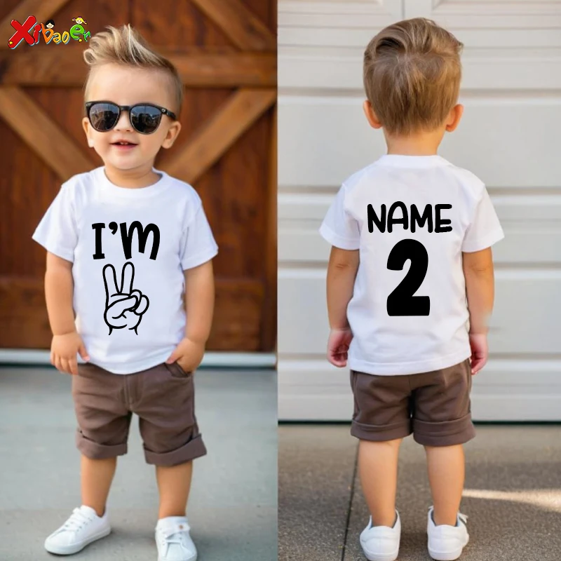 Camicia per bambini Nome personalizzato I'M 1 2 3 4 5 anni Camicia di compleanno per ragazzi Bambini Abbigliamento per bambini Camicia Ragazza Maglietta Design di abbigliamento carino