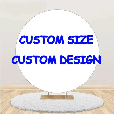 Personalized Custom Round Backdrop Cover Elastic Fabric for Birthday Party Photography