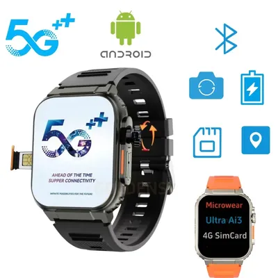 Ultra AI3 256GB 4G SIM card Microwear smartwatch Android 2.2-inch 448 * 528 Amoled health monitoring