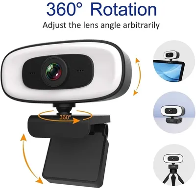4K Mini Webcam 1080P Camera 2K Full HD Webcam With Microphone 15-30fps Tripod USB Web Cam for PC