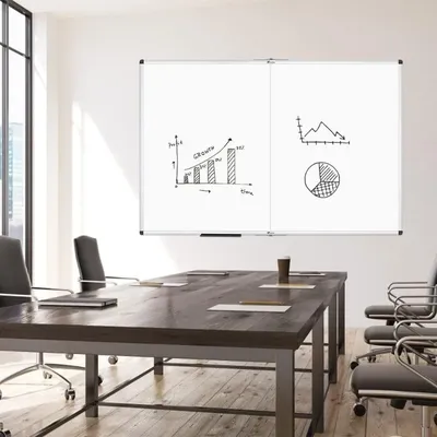Dry Erase White Board/Magnetic Foldable Whiteboard, 48 X 36 Inches, Silver Aluminium Frame