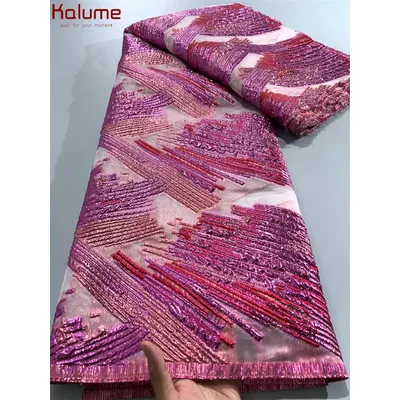 Kalume African Lace Fabric 2025 Newest Brocade French Lace Fabric High Quality Lace For Sewing Wedding Party Suit Dress F3830