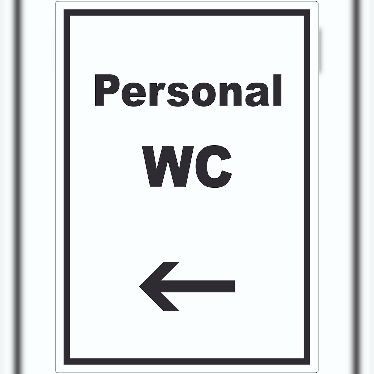 HB-Druck Personal WC Aufkleber mit Text und Richtungspfeil links hochkant A4 (210x297mm) Image