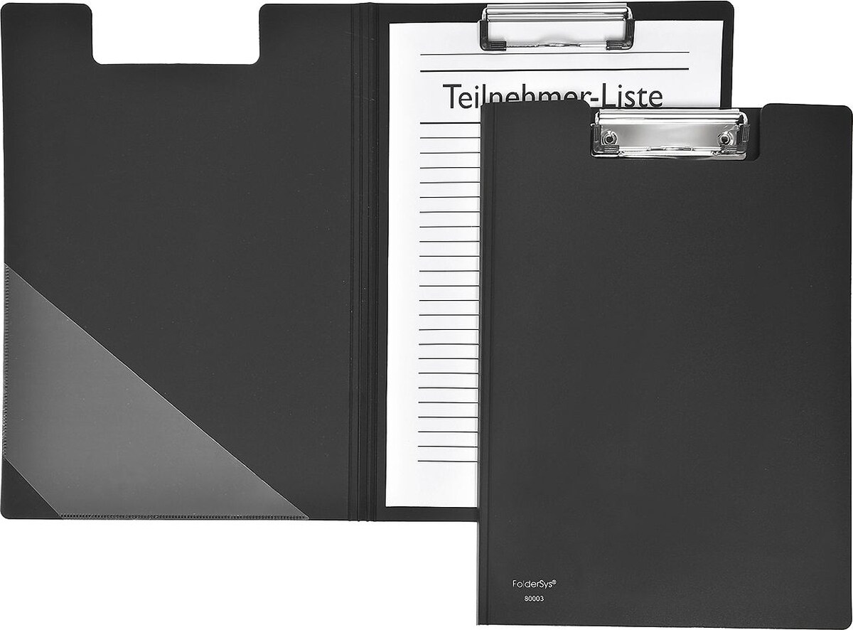 FolderSys Klemmbrettmappe A4 PP schwarz Packung mit 10 Stück Image