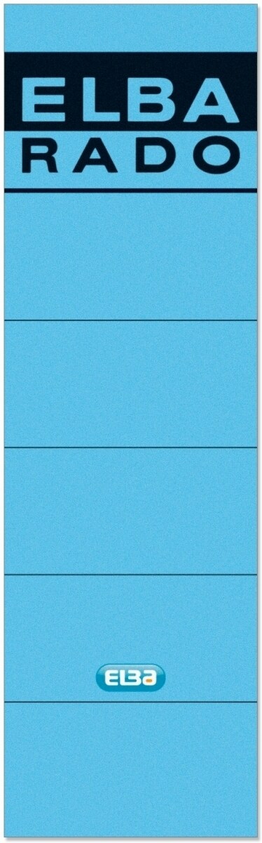 Ordnerrückenschild für Elba selbstklebend kurz/breit VE=100x10 Stück blau Image