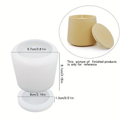 TEMU 2pcs Dtoho Silicone Candle Jar Molds With Lids & Storage Box Mold - Reusable Succulent Planter Molds For Diy Resin Concrete Plaster Casting, Handmade Crafts, Home Decor, Silicone Resin Molds Image