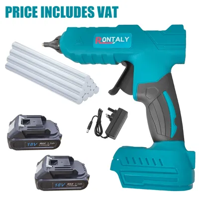 2 Battery Cordless Hot Glue Gun Replace for Makita 18v ,12pcs Glue Sticks, Anti-Drip Nozzle, Heavy Duty & Crafts