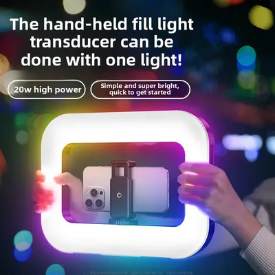 Phone Video Handheld LED Fill Light Selfie Light Phone Video Stabilizer for Camera, Phone, Tiktok, YouTube, Makeup, Video Blog