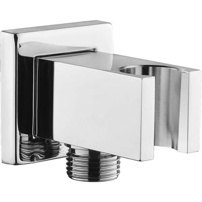 Aougo - Chrom-Schlauchanschluss mit Keymark-Brausehalterung, 1/2 Zoll quadratisches Messing, Image