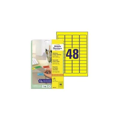 Avery Zweckform - Universaletikett 45,7 x 21,2 mm (b x h) wieder ablösbar Papier gelb 960 Image