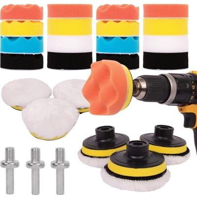 25-teiliges Auto-Polierset – Polierpads für M10/M14-Bohrer, Akkuschrauber und Poliermaschinen – Image