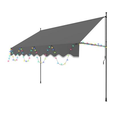 Tolletour - Klemmmarkise mit led Markise Höhenverstellbare Balkonmarkise mit Handkurbel Image