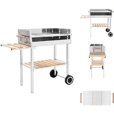 Grills - Living XXL Holzkohlegrill Grillwagen mit 2 Regalen Edelstahl Image