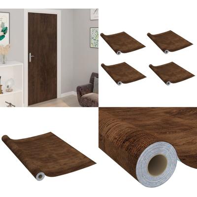 Türfolien Selbstklebend 4 Stk. Dunkle Eiche 210x90 cm PVC - Türfolie - Türfolien - Home & Living Image