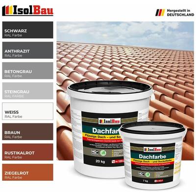 Dachfarbe Sockelfarbe Dachlack uv Stabil Ziegelrot Anthrazit Steingrau Braun Farbe: Schwarz Menge: Image