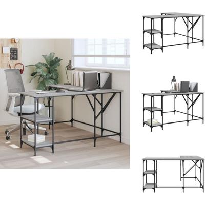 Schreibtisch Grau Sonoma 139x139x75 cm Holzwerkstoff - Schreibtisch - Bürotisch - Homeoffice Image