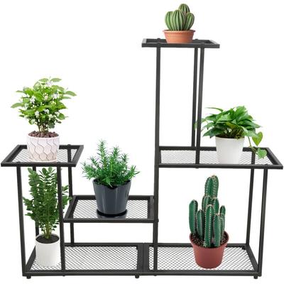 Blumenregal aus Eisen, Blumenständer, Pflanzenregal für den Innenbereich, 4-stöckiges Image
