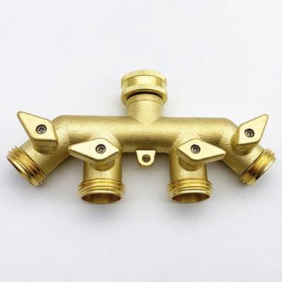 Schlauchverteiler (4-Wege), Messing-Gartenschlauch-Adapter, Vier-Wege-Splitter-Adapter, Image