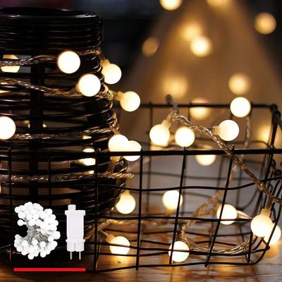 Lichtergirlande, Kugel, warmweiß, 100LED (10m), 5m Zuleitung, Dekoration für Innen und Außen Image