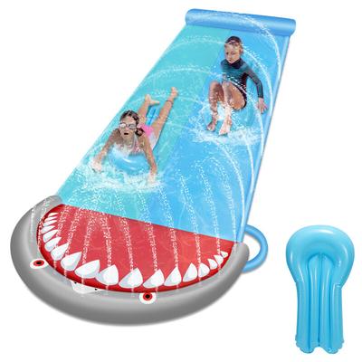 Swanew - Wasserrutsche Outdoor Sommer Rasen,550 x 145cm Hai-Stil Wasserspielzeug Garten Image