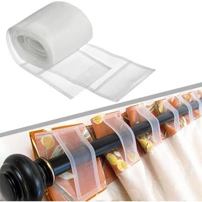 SNQ - Gardinenstangen-Taschenband, 10 m verstecktes Schlaufenband mit Laschen, 10 cm breit Image