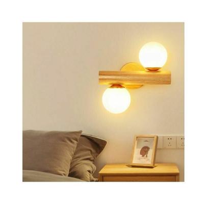 Lablanc - Log Wind Nordic Massivholz Wandleuchte Wohnzimmer tv Hintergrund Wandleuchte Schlafzimmer Image