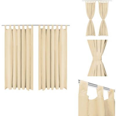 Vidaxl - Vorhänge Mikro-Satin 2 Stk. mit Schlaufen 140x245 cm Beige - Gardinen - Vorhänge Image