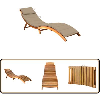 Vidaxl - Sonnenliege mit Auflage Akazie Massivholz - Holz-Sonnenliege - Gartenliege Image