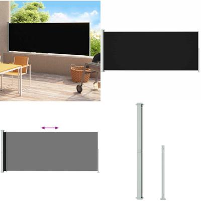 Vidaxl - Seitenmarkise Ausziehbar 200x500 cm Schwarz - Markise - Seitenmarkise - Sonnenschutz Image