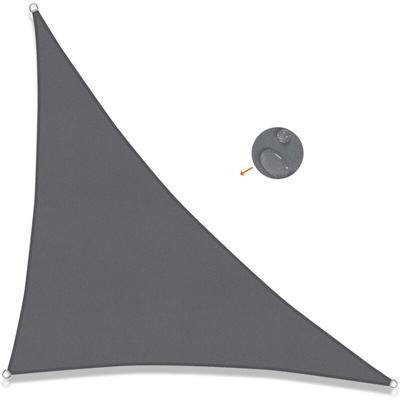 Dreieckiges Sonnensegel 3x3x4,3m wasserdichter Canvas-Schirm UV-Schutz, anthrazitgrau Image