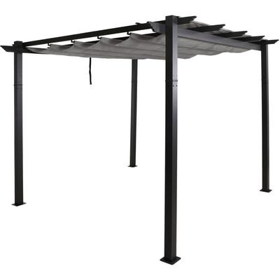 Aluminium Pergola HHG 024, Gartenpavillon Pavillon Garten, stabiles 8cm-Gestell Schiebedach UV50+ Image