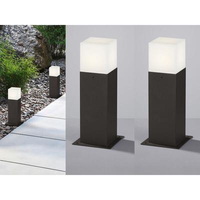 Meinewunschleuchte - led Sockelleuchte 2er Set in Anthrazit Höhe 30cm IP44 - Außenleuchte Image