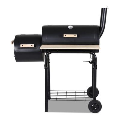 Holzkohlegrill bbq Smoker Grill, Holzkohle Grillwagen, Barbecue Holzkohlegrill mit Feuerbox, Smoker Image