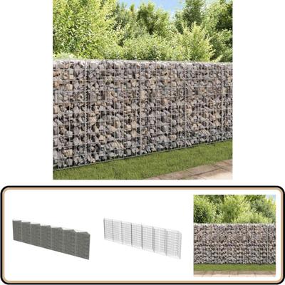 Gabionenwand Verzinkter Stahl 450×30×100 cm - Gabionenwand - Stahltrennung - Gartenzaun Image