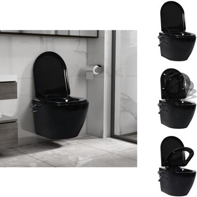 Toiletten - Living Wand-WC ohne Spülrand mit Bidet-Funktion Keramik Schwarz Image