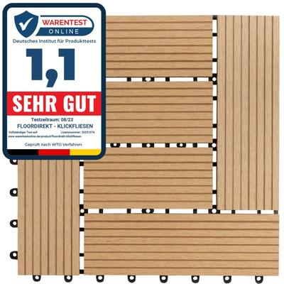 WPC-Terrassenfliese Classic Teak 30 x 30 cm 11 Stück Image