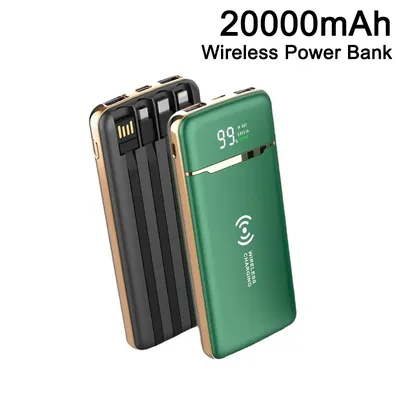 20000mah drahtlose Power Bank in Kabel tragbare Schnell ladegerät Power bank für iPhone 14 13 Image