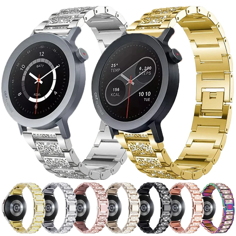 Diamantband für CMF By Nothing Watch Pro Armband Edelstahlarmband für CMF Watch Pro 2 Damenarmband Metallarmband Image