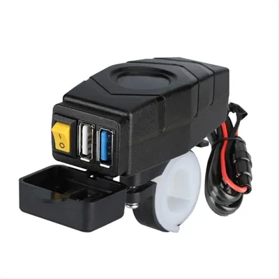 C1FB 20-80V E-Bike Lenker USB Ladegerät 24V 36V 48V 60V QC3.0 Schnellladegerät Adapter (blaues Image