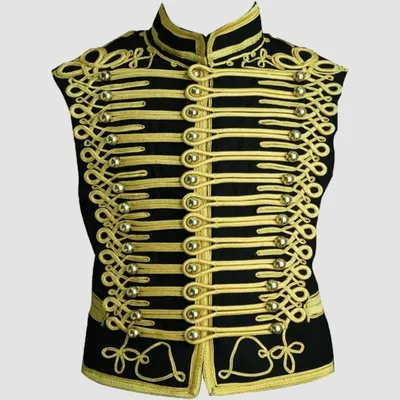 Herren Militärweste Gothic Steampunk Ärmellose Flechten Parade Jacke Historische Napoleonische Image